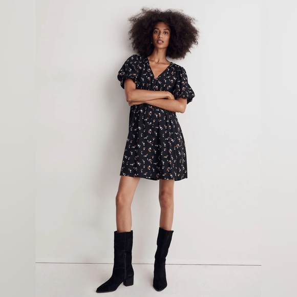 Madewell - Challis Sophia Mini Dress is Woodland Floral - Picture 1 of 6